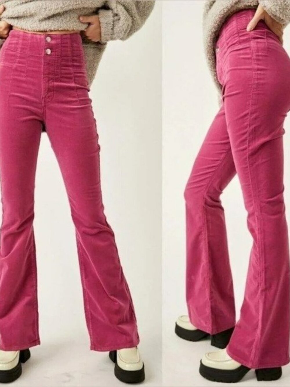 We The Free Free People Jayde Cord Flare High Waist Jeans In 28